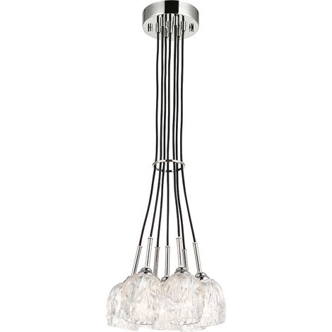 Elstead Rubin - Lampadario a 7 luci multibraccio finitura nichel lucido, G9