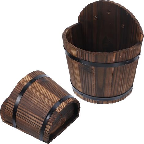2 Stück Hängender Eimer Blumentopf Retro Stil für Riegel und