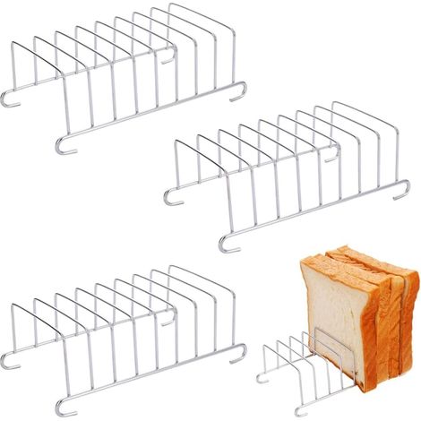 3 Pièces Support à Toast, Acier Inoxydable, Design Vertical, 15,5 x 8,5 cm, pour Maison, Restaurant, Fête (1/5)