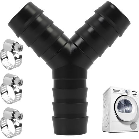 Répartiteur en Y 2 Voies 11152 pour Tuyaux de Vidange, Compatible avec Machines à Laver et Lave-Vaisselle, Inclut Colliers de Serrage, Résistant aux Hautes Températures et Produits Chimiques (1/5)