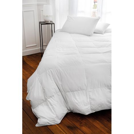 Couette en Percale de Coton Passepoil, 240cm x 260cm, Blanc