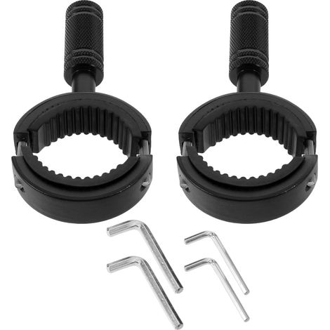 Support de Projecteur Moto en Alliage D'aluminium Noir, Kit 2 Pièces Structure D'extension et Pare-Chocs Protecteur pour Guidon, Compatible pour Conduite Nocturne et (1/5)