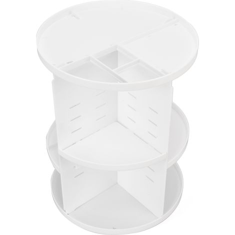 360° drehbarer Make-up-Aufbewahrungsständer, große Aufbewahrungsbox aus weißem Acryl, Schmuck- und Kosmetikorganizer für den Schreibtisch (1/5)