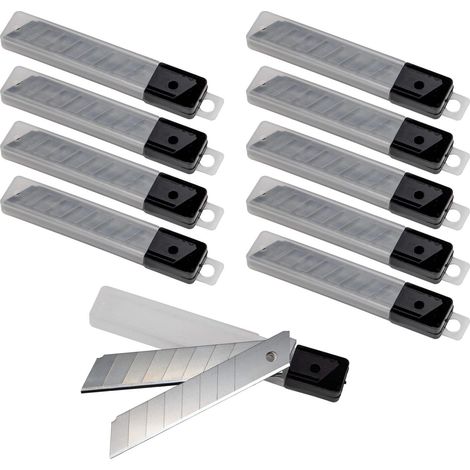 Messerklingen Ersatzklingen Abbrechklingen für Cuttermesser Abbrechmesser 18mm (100 Klingen) im Köcher