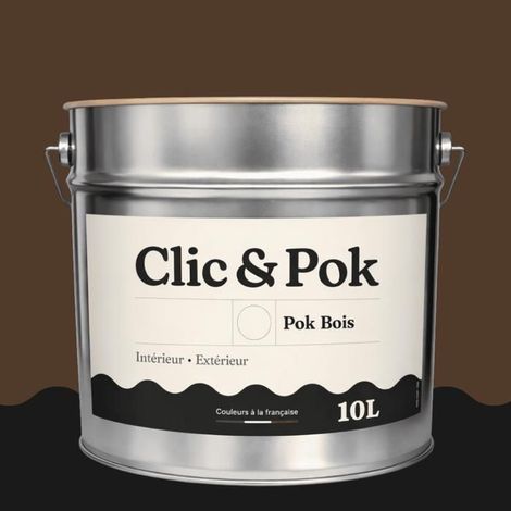 Peinture Bois Extérieur – POK BOIS - 10L - RAL 8028 - Brun terre- Résistante aux intempéries - Ne s'écaille pas (1/4)