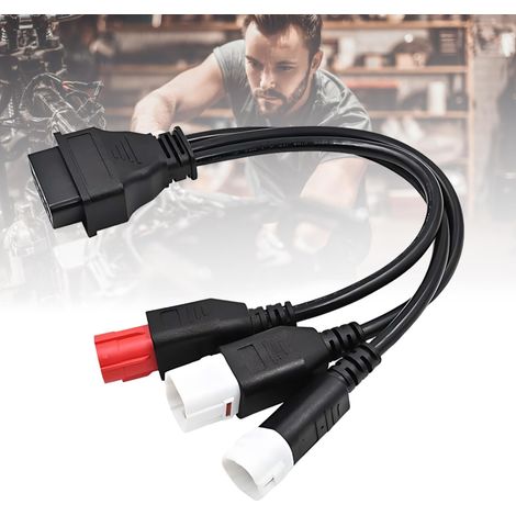 OBD2 Diagnostic Cable OBD2 Cable Adapter 3 4 6 Pin 3 in 1 Motorcycle OBD Cable Diagnostic Device Motorcycle OBDII Diagnostic Adapter Cable Diagnostic Tools for Yamaha and Most Other Motorcycles (1/5)