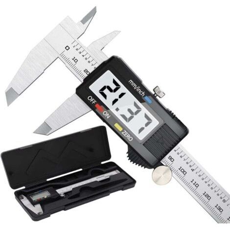 Pied a Coulisse, Pied à Coulisse Digital 150mm Acier Inoxydable Grand Écran LCD Précision Réglable 0.01mm, mm/inch conversion (1/4)