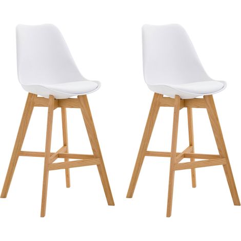 Set De 2 Taburetes Cannes Asiento En Polipropileno Blanco Natural (1/5)