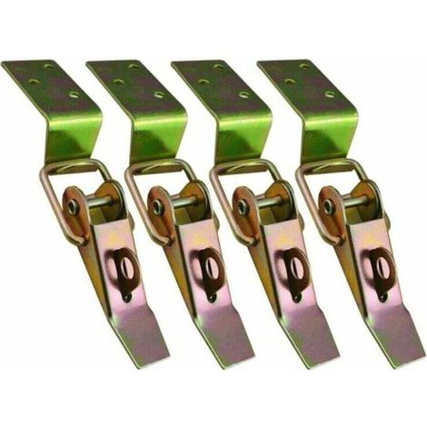 Fermoir a Levier 4 Pièces Fermeture à Ressort Loquet Bascule Petit Verrou de Tension Serrure à Pression Serrure à Levier Serrure de Bote Fermoir en Acier Inoxydable pour Coffret Bote - Crezuo (1/4)
