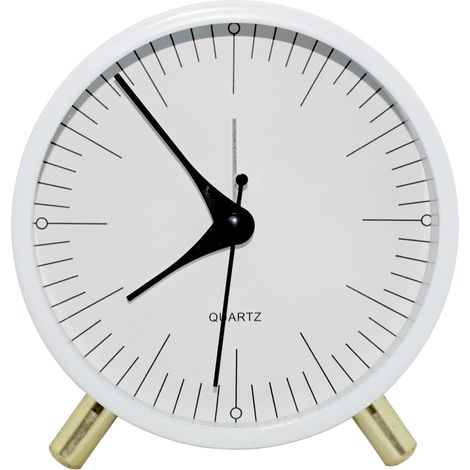 4,5-Zoll-Analogwecker mit Hintergrundbeleuchtung, geräuschlos, batteriebetrieben, arabische Ziffern, kein Ticken, für Schlaf- und Wohnzimmer, Weiß (1/4)