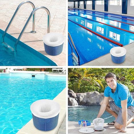 Kits d'écumeurs de piscine réutilisables et flexibles - Lot de 20 pour pompes à panier d'écumeur, piscines et spas. (1/5)