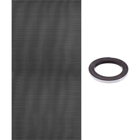 1 Filtre À Poussière PVC 100x50cm, Trous 0.8mm, Grille De Protection Ventilateur PC Avec Bande Magnétique, Noir (1/5)