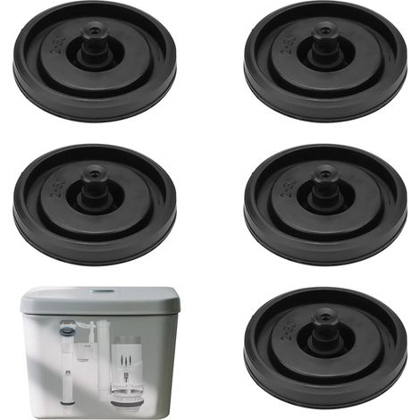 Toilet Filling Valve Seals for Models 200, 400 and 747, Toilet Tank Replacement Valves, Seal Membrane for Filling Valve (Black) (1/5)
