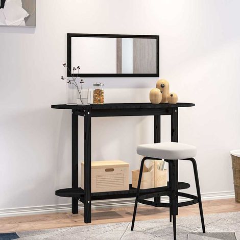 vidaXL Table console Noir 110x40x80 cm Bois massif de pin (1/5)