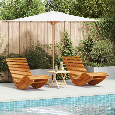 vidaXL Chaises longues basculantes lot de 2 bois d'acacia (1/5)
