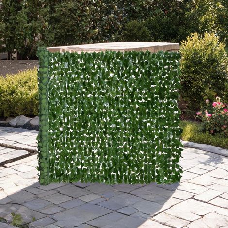 Brise-vue enroulable haie artificielle vert 3 x 1,5 m en PE (1/5)
