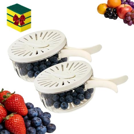 Esta cesta 2 en 1 se puede utilizar para escurrir y almacenar frutas y verduras.
