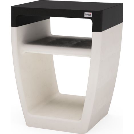 TUOZI - Tréteau latéral EGO pour Barbecue en Béton Préfabriqué (Blanc, noir - 60 x 47 x 47 cm) - Usage Extérieur