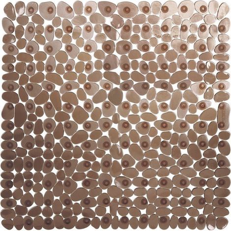Tapis de Douche Antiderapant,54x54cm(Marron) Tapis de Douche Carrés,Tapis de Baignoire Antidérapant et Anti-moisissure,Tapis de Bain Antiderapant Enfant,Lavable en Machine avec Ventouse Tapis
