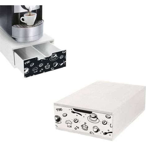 TrAdE Shop Traesio - Cassetto Contenitore Porta Capsule Caffè 2 Scomparti In Mdf Organizer 22x32x10cm 2 Colori - (1/5)
