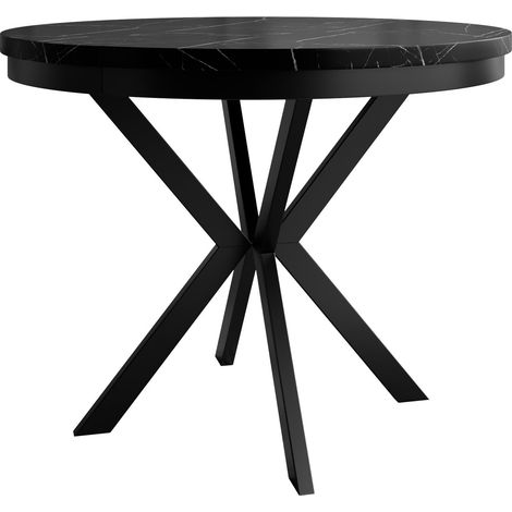 Mesa Oswego 155, Mármol negro, 76x0x0cm, Alargamiento, Aglomerado laminado, Metal
