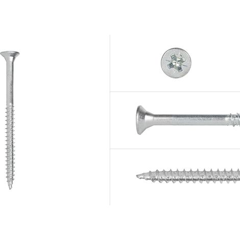 Spanplattenschrauben Verzinkt 6 x 70 mm Pozidrive-Teilgewinde -