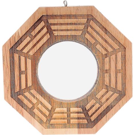 Miroir convexe Bagua chinois en bois, 1 pièce - Décoration traditionnelle Feng Shui pour la protection de la maison (1/5)