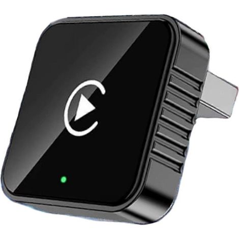 2-in-1-Adapter für kabelgebundenes/kabelloses CarPlay mit Android Auto, kompatibel mit Autoradios, USB und Bluetooth. Intelligentes Plug-and-Play-System in grauer Verpackung. (1/5)