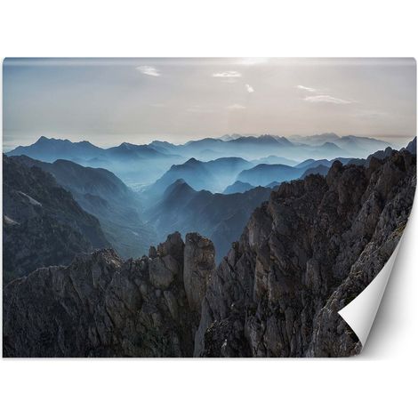 Fototapete Berggipfel in den Wolken 100x70 cm