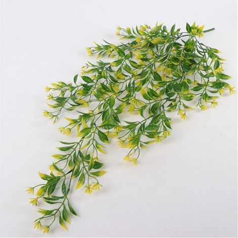 Fleur Artificielle Plantes suspendues artificielles, 78CM, 5 fourchettes, Fausse Vigne, Saule, rotin, Fleurs, pour la Maison, décoration Murale de Jardin (Couleur : Yellow, Taille : 78 cm) GROOFOO (1/5)