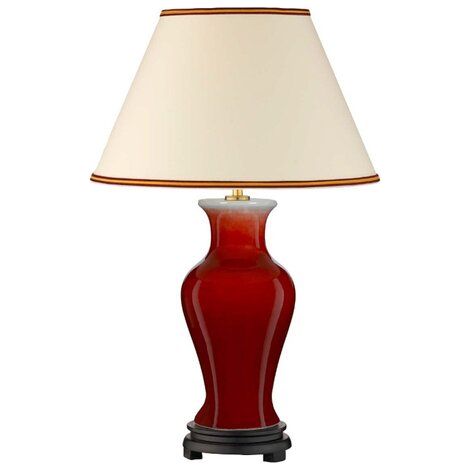 [NEUWERTIG] B-Ware Elstead Majin Tischleuchte Lampe Tischlampe mit rotem Keramikfuß Small (1/2)
