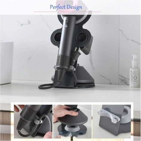 Soporte de almacenamiento para secador de pelo compatible con el secador de pelo Dyson Supersonic, compatible con difusor y boquilla. (1/3)