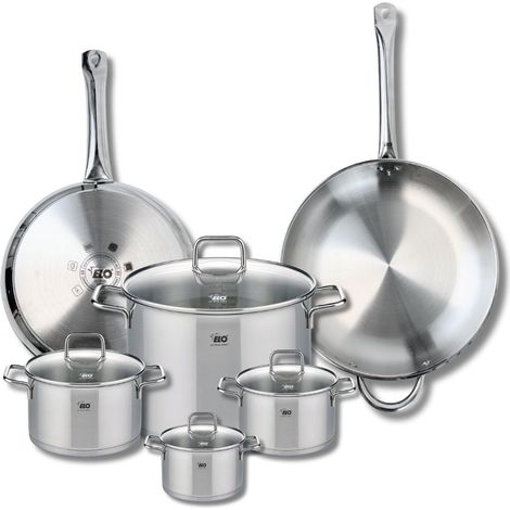 Ensemble de 2 Poêles de cuisson 28 et 32 cm et 4 faitouts 12, 14, 16 et 26 cm Elo Profi Citrin (1/5)
