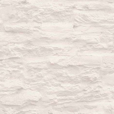 A.S. Creations – Papier peint vinyle sur intissé gris – Motif trompe l'œil effet pierre – Lessivable et brossable – Raccord sauté – 190g/m²