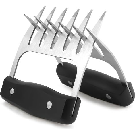 Griffes de déchiqueteuse de viande en acier inoxydable noir pour déchiquetage, manutention, sculpture des aliments, déchiquetage de viande, barbecue, fumoir pour homme et papa (1/5)