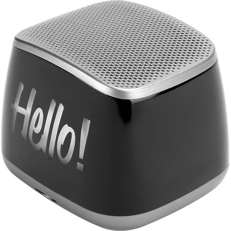 Enceinte Bluetooth 5.0, boîtier en plastique gris, sans fil, mains libres, haut-parleur de bureau, boîte grise
