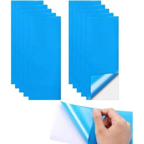 Rustine pour Piscine,10 Rustines de Réparation Autocollantes pour Piscine, Kit de Réparation en PVC pour Réparation de Bateau (1/4)