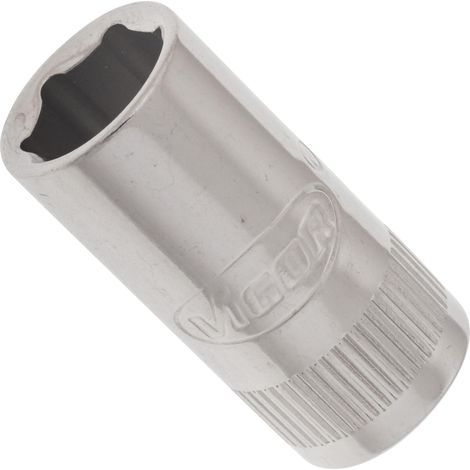 VIGOR Innenvierkant Antrieb 6,3 = 1/4 Zoll Steckschlüssel-Einsatz Außensechskant-Profil V2420N ∙ Vierkant hohl 6,3 mm (1/4 Zoll) ∙ Außen-Sechskant Profil ∙ 8 ∙ Gesamtlänge: 25 mm (1/2)