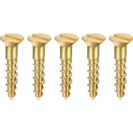 Bois Vis M2 x 10mm Fendu Plat Tête Laiton Autotaraudant Vis 100 Pcs (1/5)