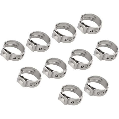 Single Ear Hose Clamps (12.8mm - 15.3mm/0.5" - 0.6") 50Pcs, 304 Stainless Steel Pipe Clips - for Home Garden Tube Pipe Fixing (1/5)