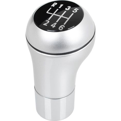 Pomo de palanca de cambios plateado + cromado de 6 velocidades para BMW E39 E46 E53 E60 E61 E81 E82 E83 E85 E87 E90 E91 E92 E93 (1/5)