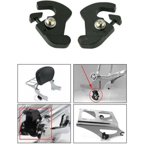 1PCS Kit de clips de verrouillage à dégagement rapide pour porte-bagages à montage amovible, adapté pour Harley
