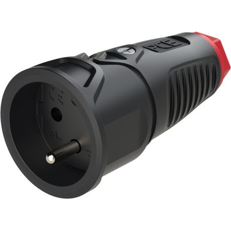 PCE 2410-sr Schutzkontaktkupplung Gummi, Kunststoff  230 V Schwarz IP20