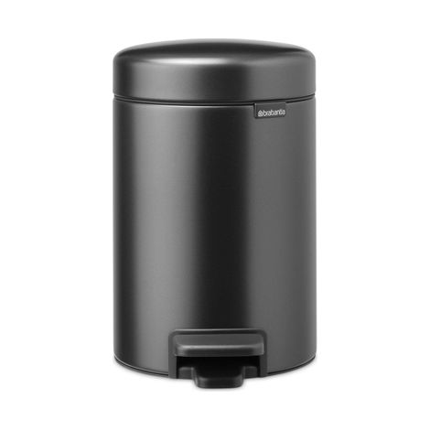 Brabantia Petite poubelle de salle de bains avec couvercle NewIcon 3 L poubelle à pédale anti-odeurs avec seau intérieur amovible pour salles de bains, toilettes ou petits espaces Confident Grey (1/4)