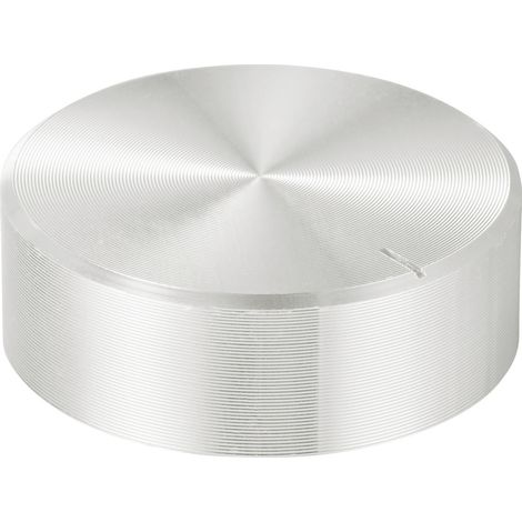 TRU COMPONENTS TC-11696484  Drehknopf mit Knopfmarkierung Silber (Ø x H) 29 mm x 10 mm Aluminium, Pl