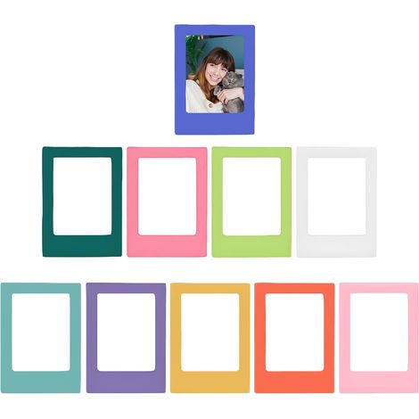 Set of 10 mini magnetic photo frames - Can be combined - Collage - Multicolored (1/5)