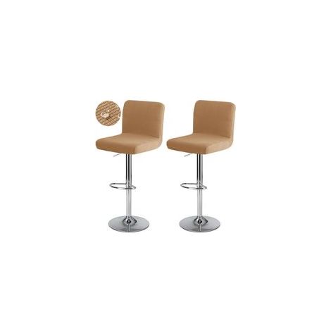 Housse de Tabouret de Bar avec Dossier Imperméable Couverture de Chaise Haute de Bar Extensible Housse de Chaise de Salle à Manger Pivotante Lavable 2 Pièces kaki (1/5)