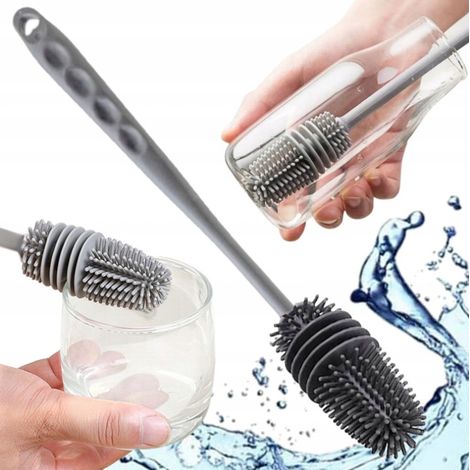 Spazzola in silicone per lavare bottiglie e bicchieri (1/5)