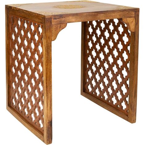 Taburete de madera y metal 45x45x53h cm (1/5)