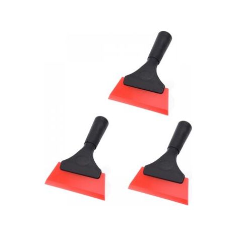 Grattoir à vitres multi-usages en silicone pour fenêtres, vitres, portes de douche, grattoir à vitres (12,7 cm, rouge), 3 pièces (1/5)